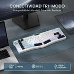 RK ROYAL KLUDGE Teclado mecánico inalámbrico ergonómico A72 Alice, Dividido