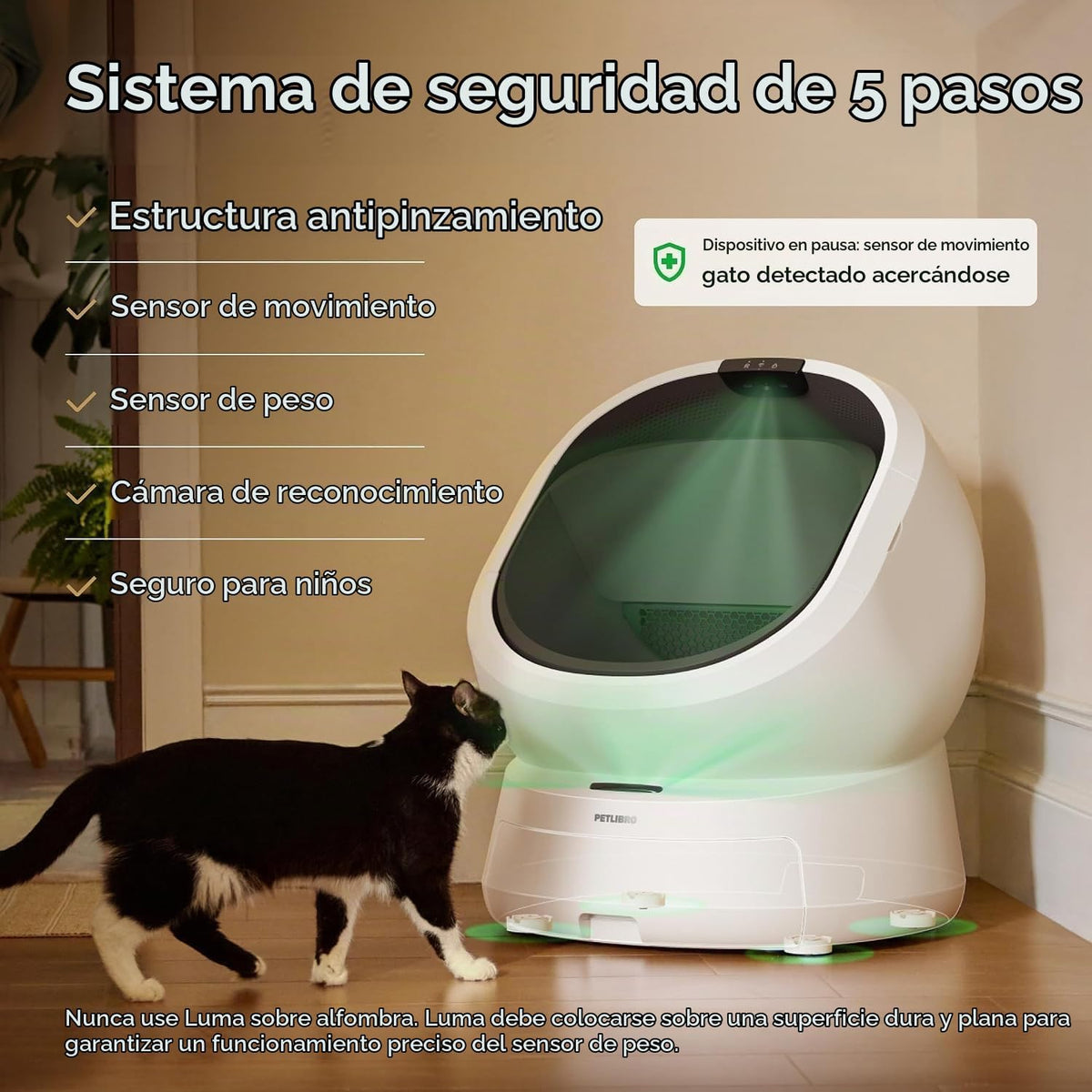 PETLIBRO Caja de arena automática con kit de accesorios y análisis de residuos de cámara AI, caja de arena grande con tapa abierta y control de olores 24/7, sensores de seguridad, reconocimiento de