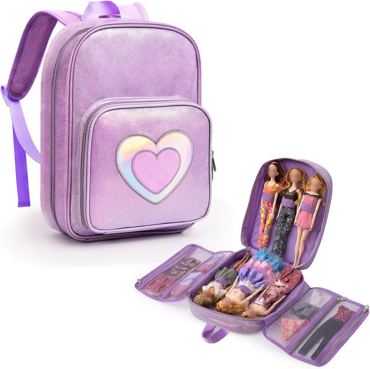 Mochila de transporte compatible con muñecas Barbie de 12 pulgadas,...