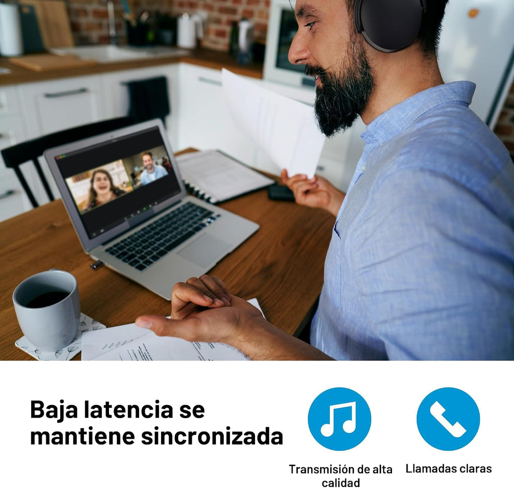 Sennehiser ACCENTUM - Auriculares inalámbricos, ANC, batería de 50 horas, adaptador BTD 600