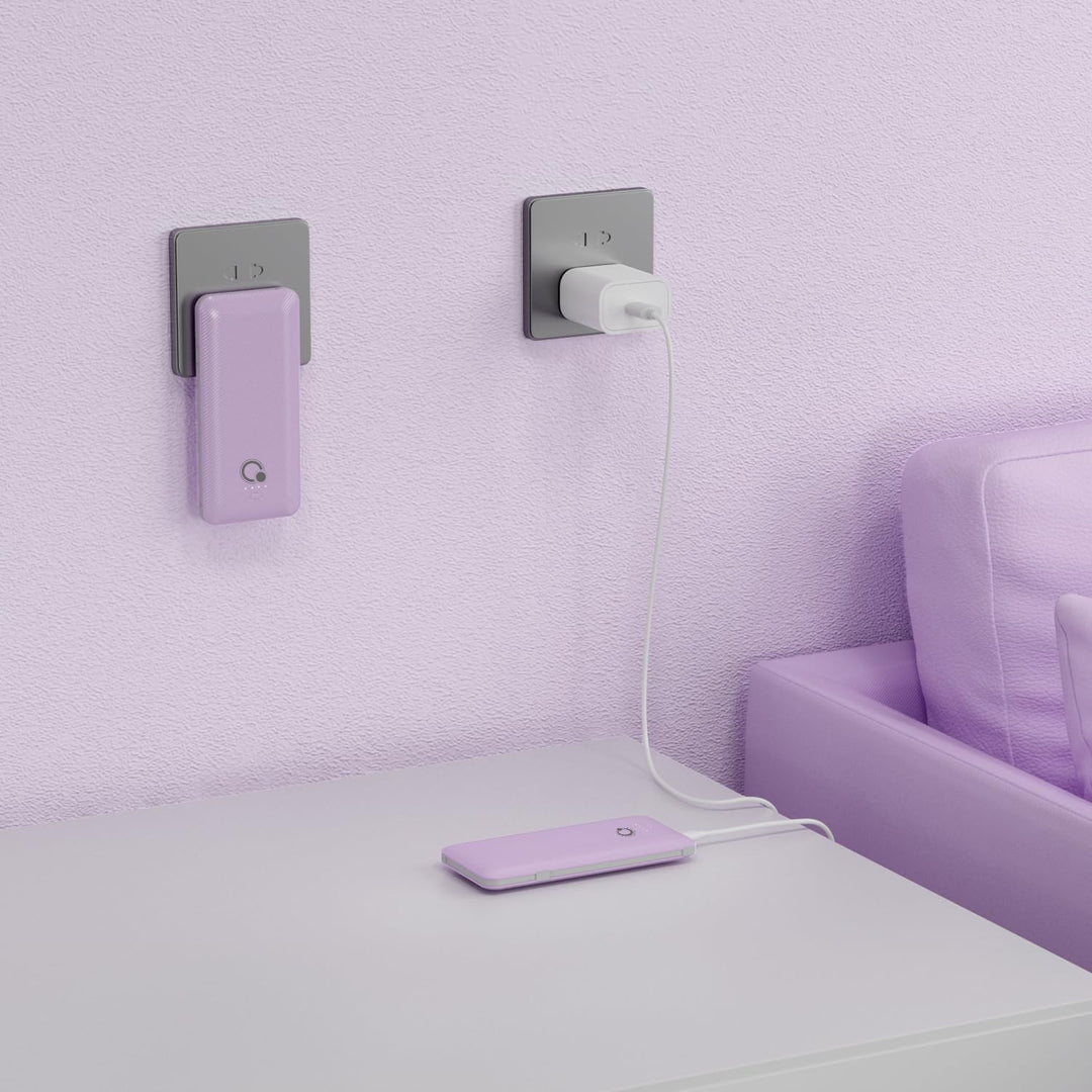 Q Banco de energía de 10000 mAh, cargador portátil delgado, batería...