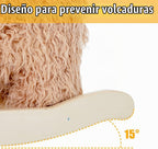 Caballo mecedor para bebé de 1 año de edad, juguete mecedor de madera de vaca de juguete de peluche de madera para cuarto de niños, sala de juegos, asiento de equilibrio de madera con asas, fiesta de cumpleaños, regalo de ducha