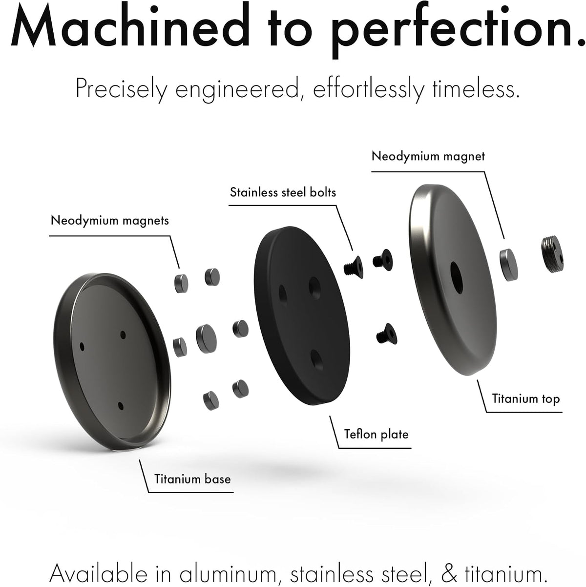 ONO Slider - Juguete fidget de mano para adultos | Ayuda a aliviar el estrés, la ansiedad, la tensión | Promueve el enfoque, la claridad | Diseño compacto y portátil (Natural - Titanio)