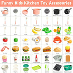 Juegos de comida de juguete para la cocina de los niños, accesorios de cocina de juego, 168 piezas