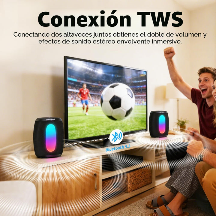 Altavoz Bluetooth, inalámbrico portátil, potente sonido estéreo\/8...