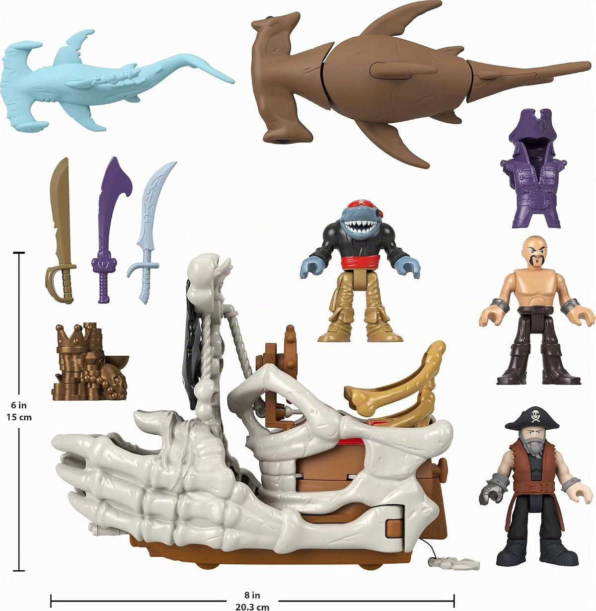 Fisher-Price Imaginext Billy Bones - Juego de barco pirata con accesorios