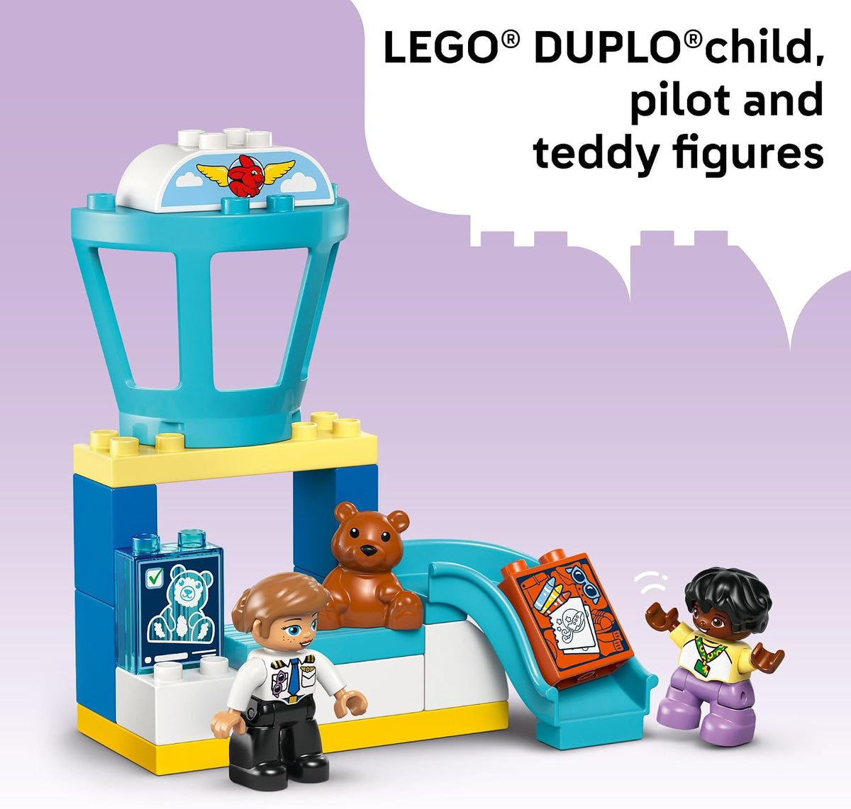 LEGO DUPLO Town - Juguete de construcción por primera vez en el aeropuerto, juego de aprendizaje para niños y niñas a partir de 1.5 años, los más pequeños usan bloques de construcción para explorar emociones, idea de regalo para niños pequeños para cumple