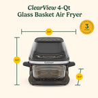Cuisinart Freidora de aire, cesta de vidrio y ventana ClearView, 5