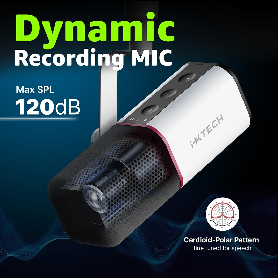 Micrófono dinámico cardioide IXTECH con cubierta de micrófono, micr...