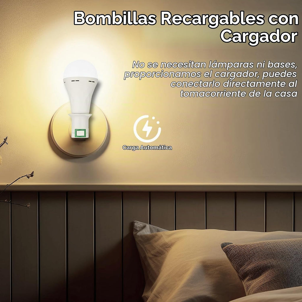 Lámpara Paquete de 10 bombillas de emergencia recargables para cortes de
