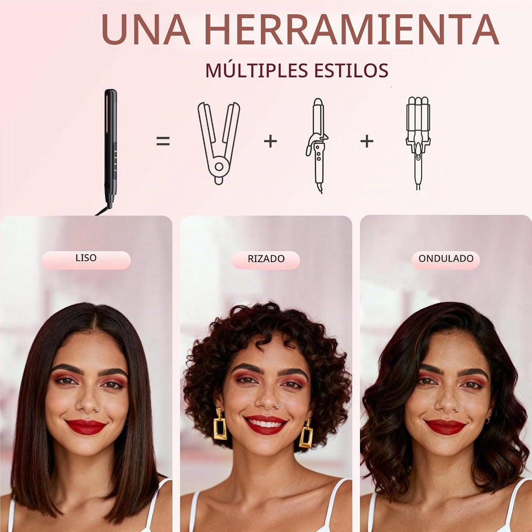 Plancha para el cabello, plancha plana de 1 pulgada de titanio y ce...