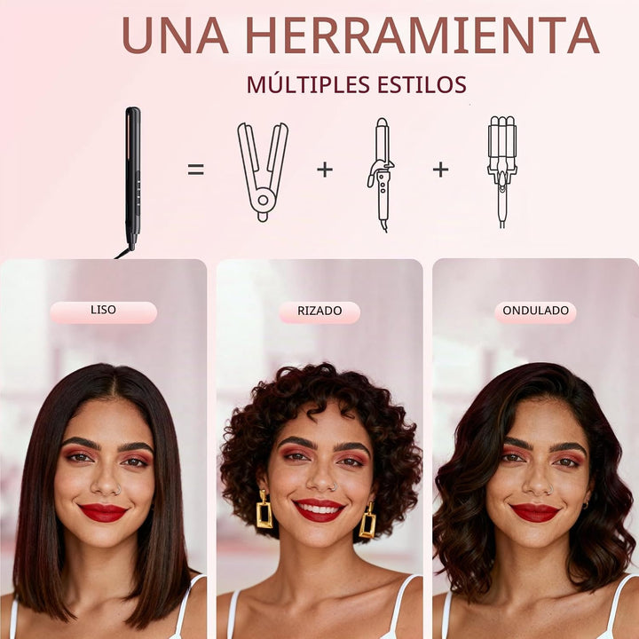 Plancha para el cabello, plancha plana de 1 pulgada de titanio y ce...