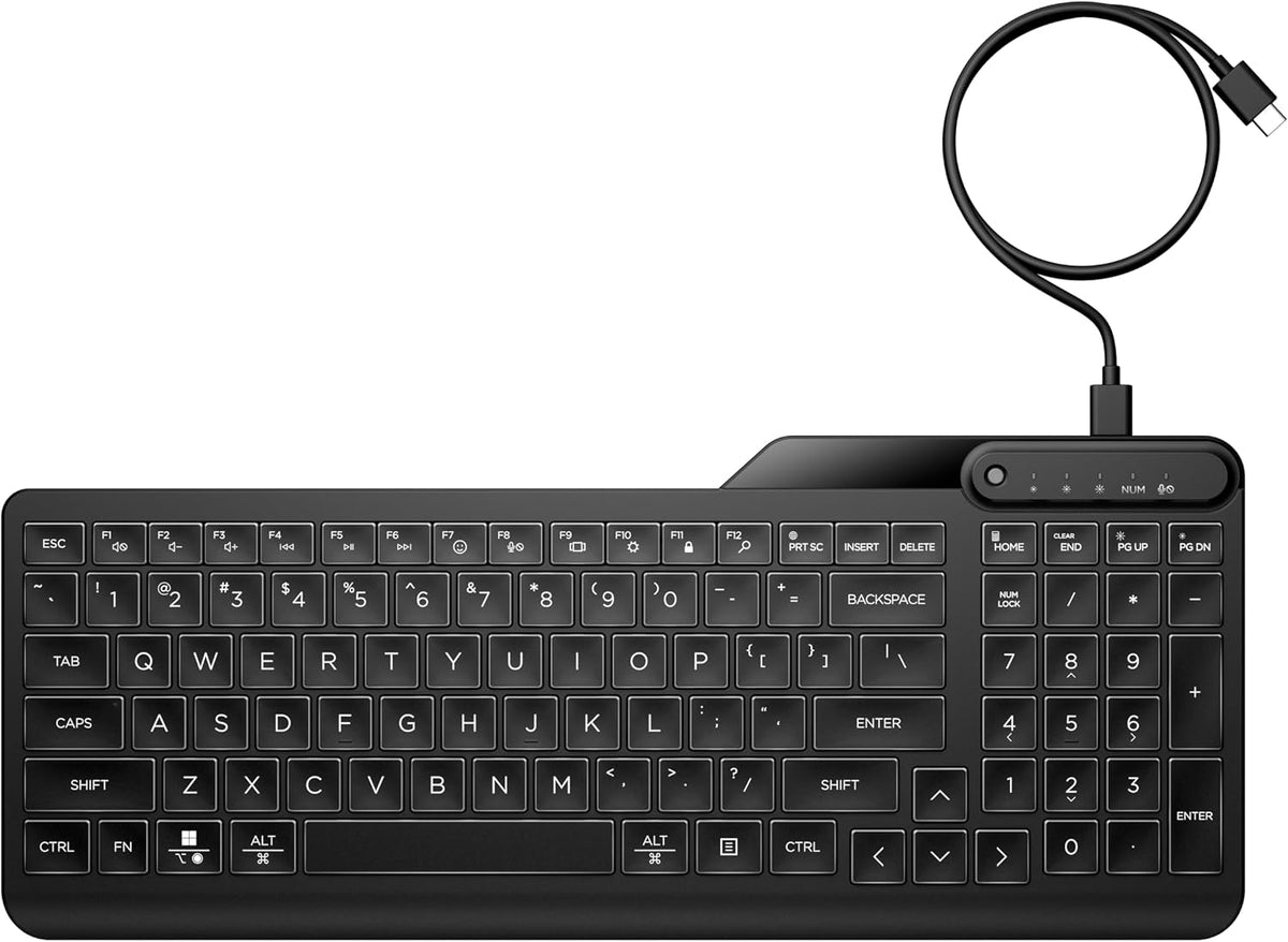 Teclado retroiluminado con cable HP 400 (cable gris) - Teclas ilumi...