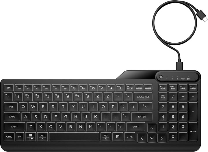 Teclado retroiluminado con cable HP 400 (cable gris) - Teclas ilumi...