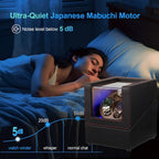 Watch Winder para 3 relojes automáticos, motor japonés silencioso