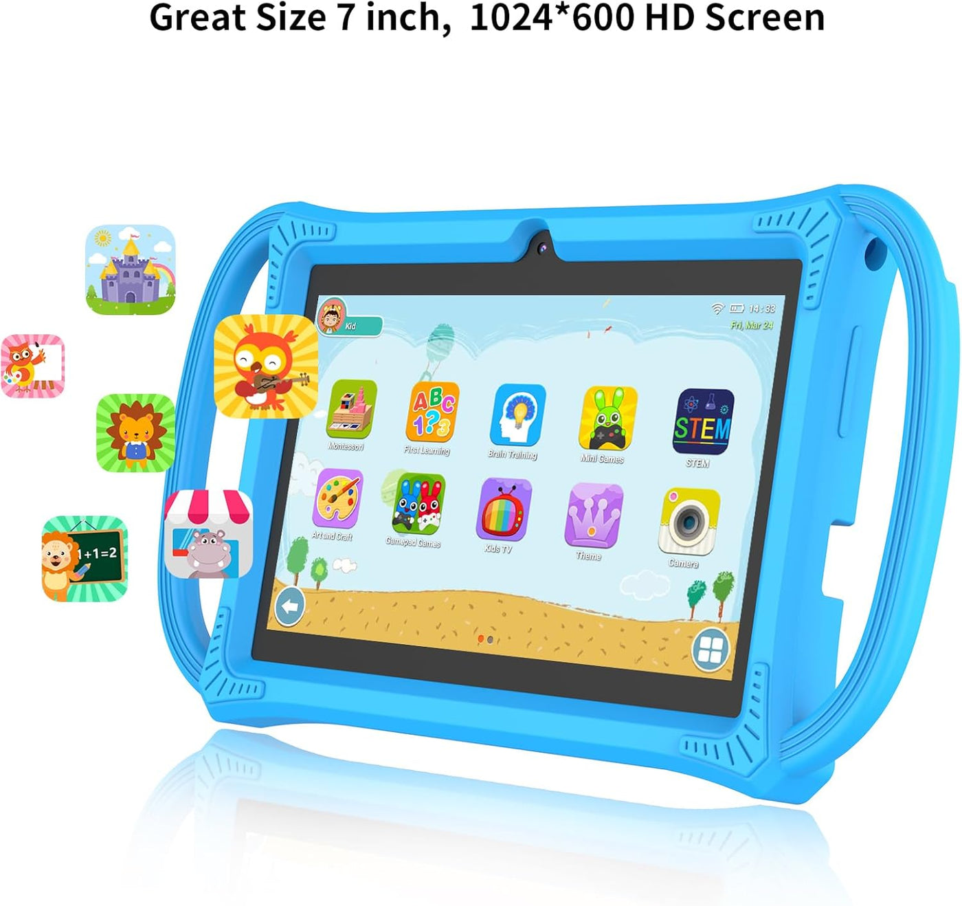 PRITOM Tabletas para niños de 7 pulgadas, 32 GB, tamaño perfecto pa...