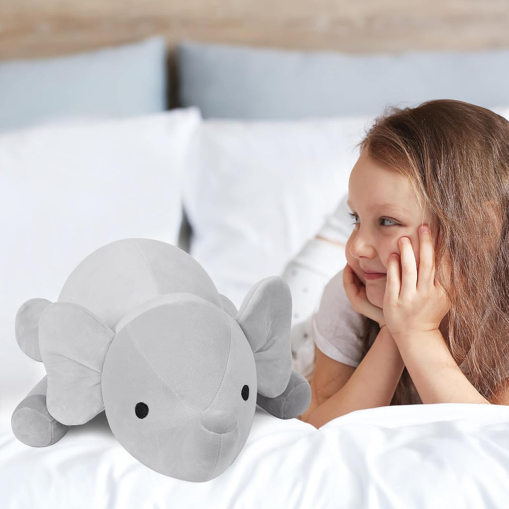 Animales de peluche con peso de elefante de 4.2 libras, juguete de peluche de elefante con peso de 24 pulgadas, almohadas de peluche, regalos para niños y adultos
