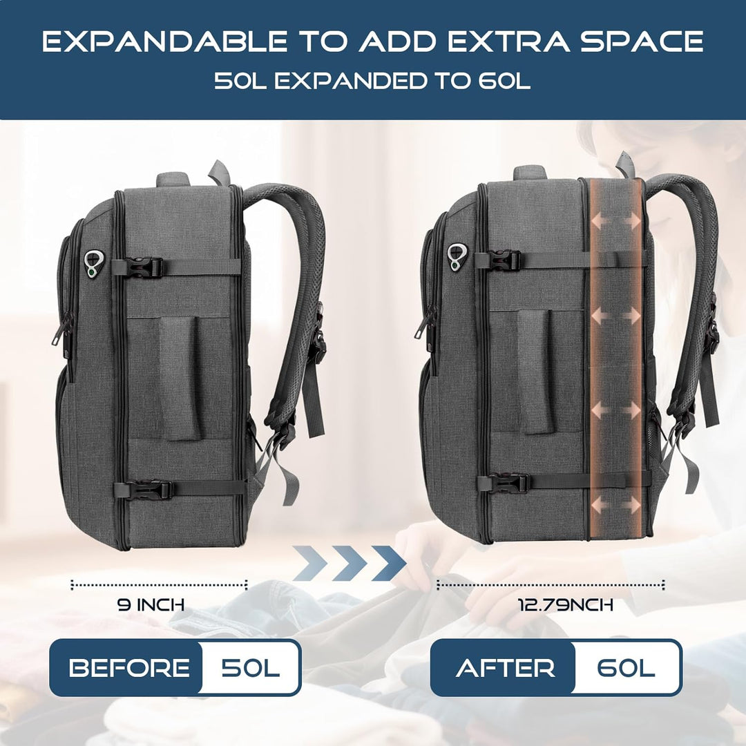 Fxcelets Mochila de viaje, aprobada por aerolíneas, mochila de tran...