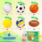 Paquete de 6 bolas suaves para niños, juguetes deportivos al aire libre, bolas de espuma pequeñas