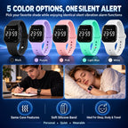 Reloj despertador para dormitorio, pulsera vibratoria, reloj de pulsera con vibración para dormir pesado, pulsera de choque silencioso, extra fuerte, despierta a personas sordas con TDAH