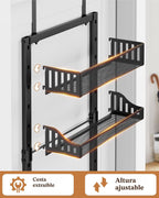 Organizador de Despensa de 8 Niveles Sobre la Puerta, Estante Grande de Metal para Especias en Puerta con Canasta Ajustable, 2 en 1 Montaje en Pared o Colgante de Servicio Pesado Estante de
