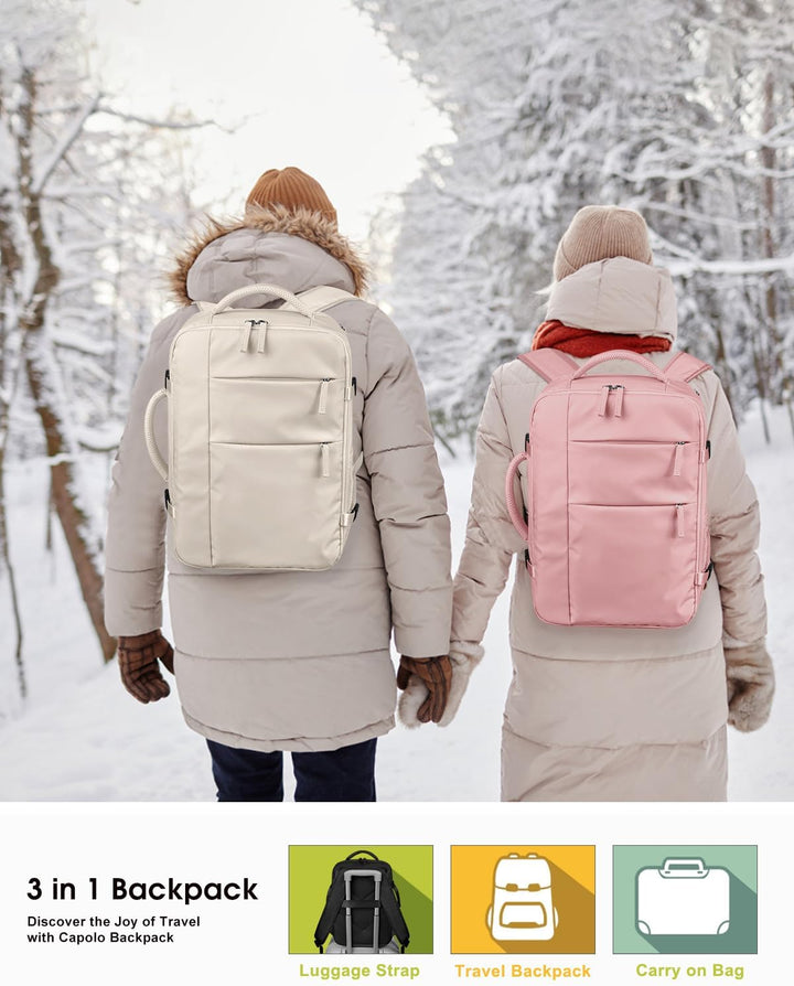 Mochila de viaje Capolo para mujeres y hombres, mochila impermeable...