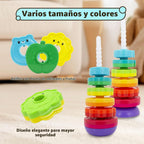 Juguetes Montessori para niños de 1 año, juguete apilable giratorio