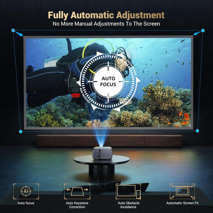 Proyector con WiFi y Bluetooth: [Auto Focus\/Keystone] - Proyector...