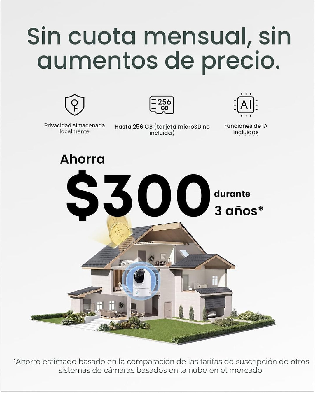 eufy Security Cámara Interior E220, cámara para seguridad del hogar...