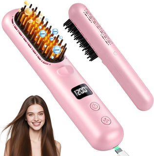 Go Brush Pro 2026, Cordless Hair Straightener Brush, Mini Hair Stra...