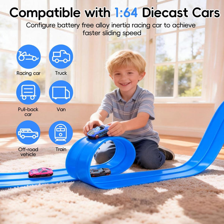 Pista de carreras flexible de 15 pies para niños de 3 años en adela...