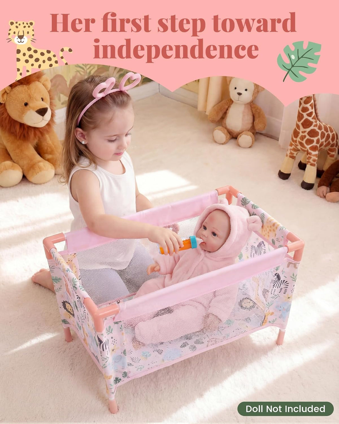 BABESIDE 7 piezas de cuna para muñecas de 18 pulgadas, cama de muñe...