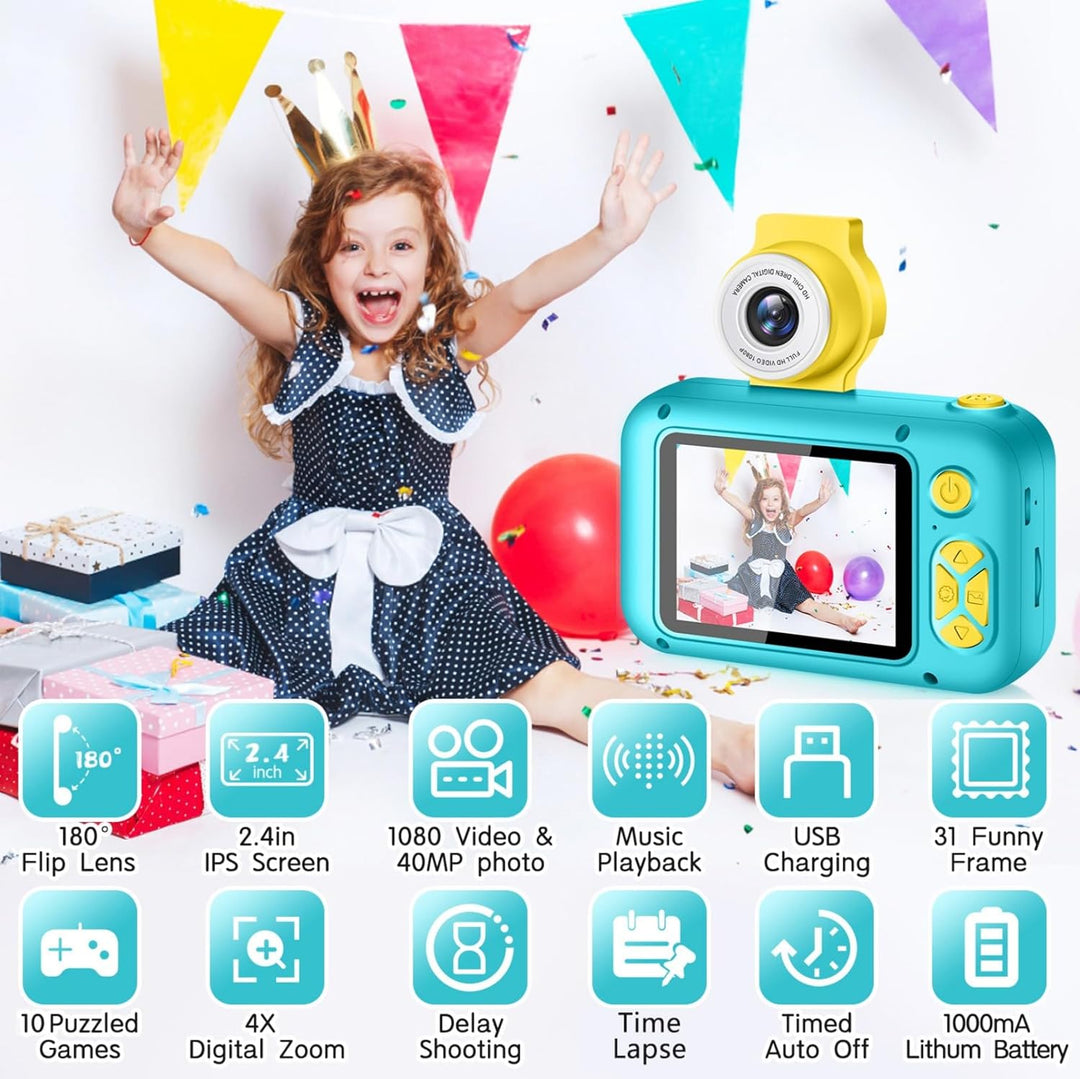 ARNSSIEN Cámara para niños, cámara digital de juguete para niños pe...