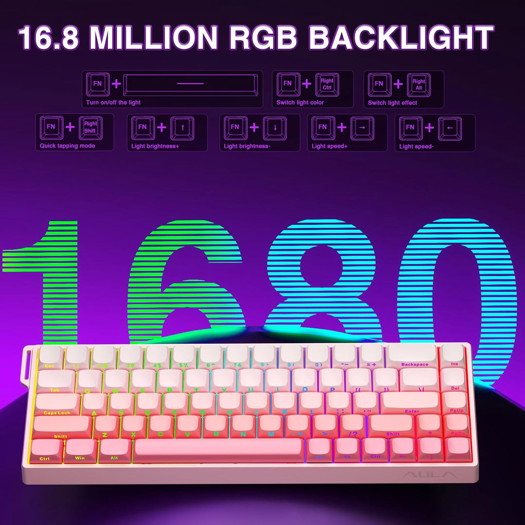 AULA WIN68 HE Teclado mecánico para juegos 60%, interruptor magnéti...