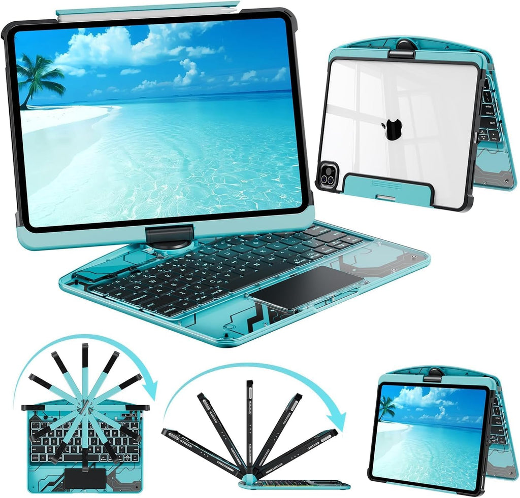 Funda de teclado Bluetooth de rotación de 360° para iPad Pro de 13 pulgadas