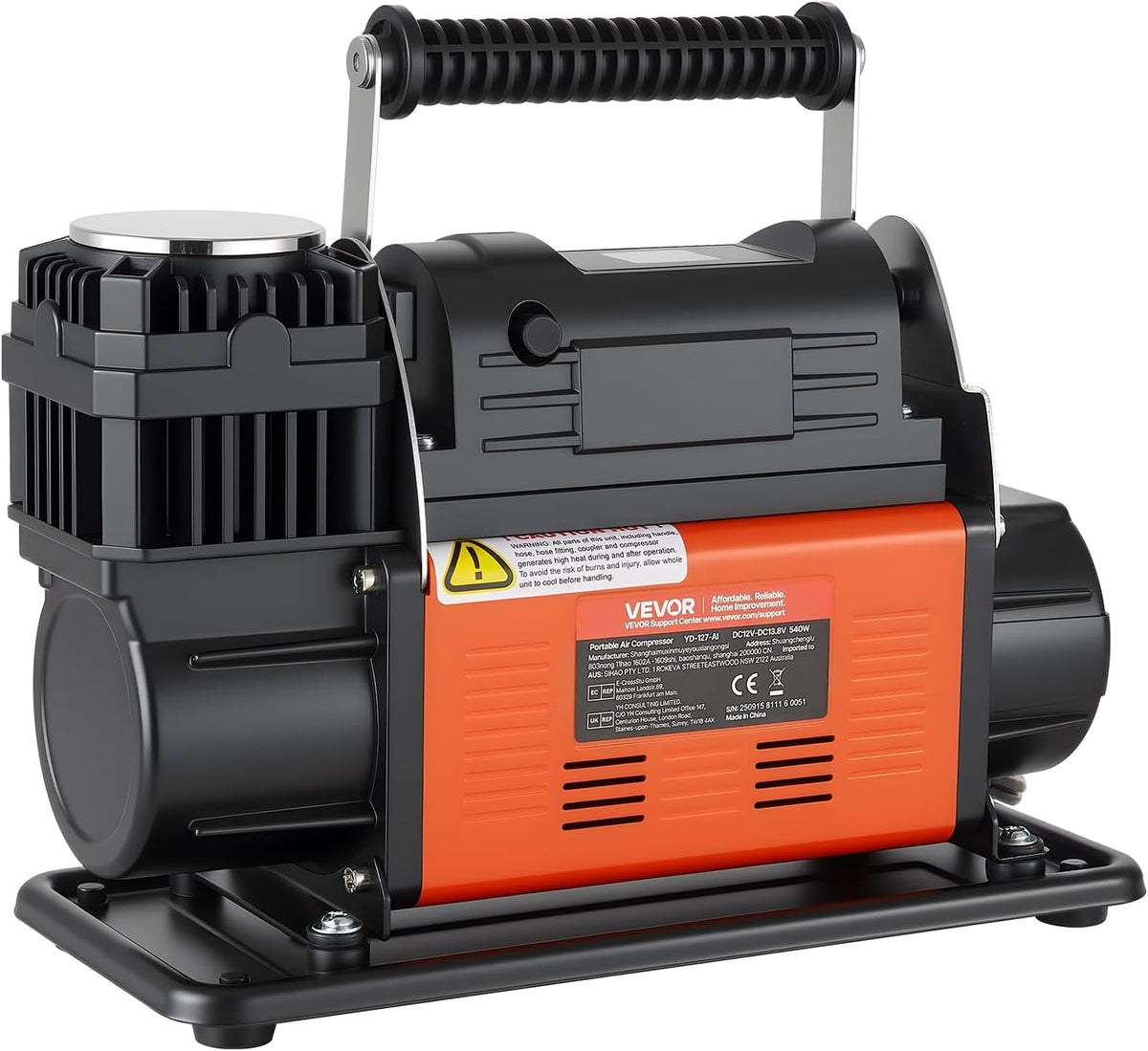 VEVOR Compresor de aire de 12V de servicio pesado, inflador de neum...