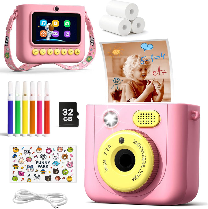 ROHSCE Cámara instantánea para niños, cámara de impresión digital d...