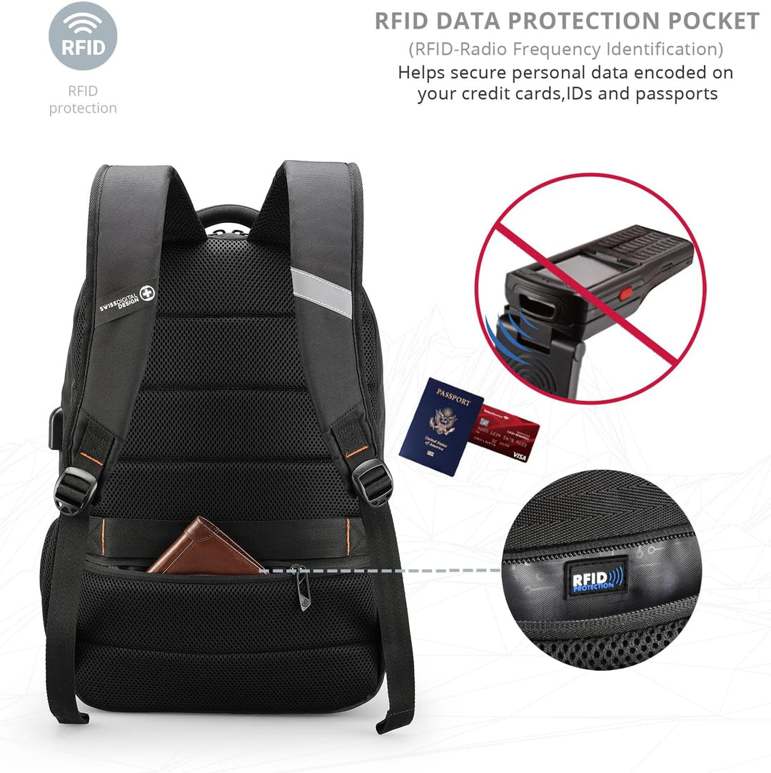 Swissdigital Design - Mochila de viaje para laptop, mochila para po...