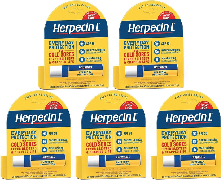 Herpecin L SPF 30 Protector labial 0.1 oz (paquete de 5)