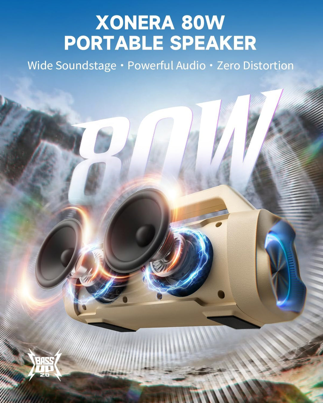 Xonera Altavoces Bluetooth inalámbricos, 80 W pico alto altavoz par...