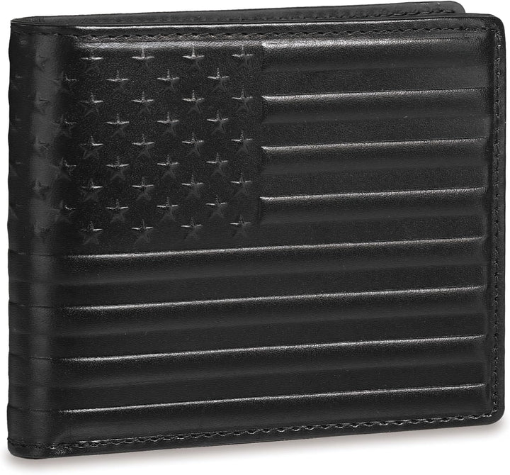 Pefiam Billetera de cuero de grano superior para hombre, con bloque...