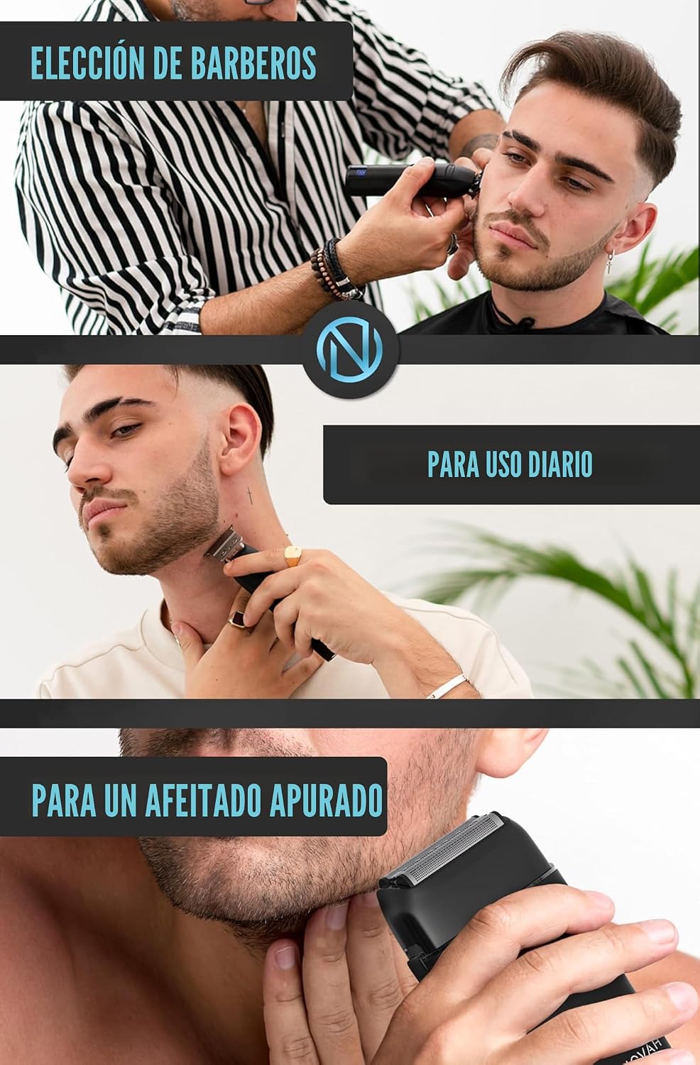 Novah - Juego de cortapelos y recortadores profesionales de peluque...