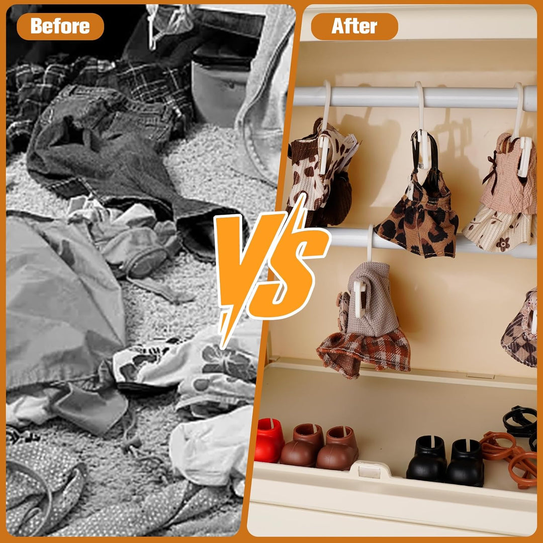 Armario plegable para muñecas con soporte compatible con Labubu, 10...