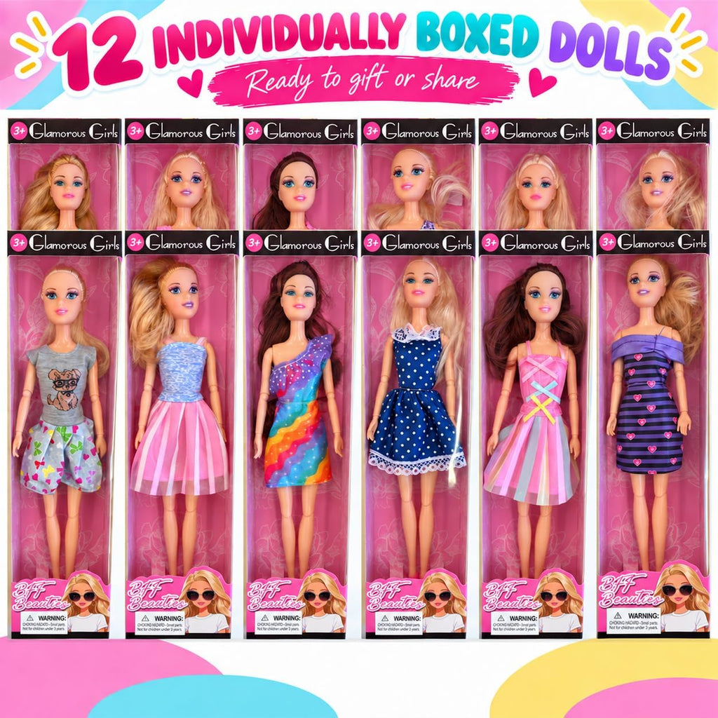 Liberty Imports Juego de 12 muñecas de juguete de moda americana