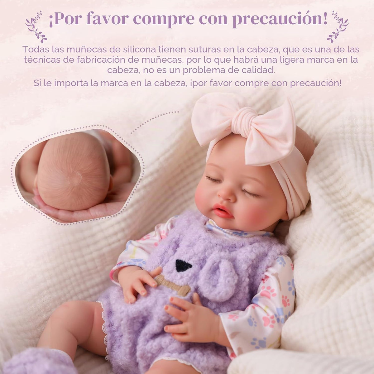 BABESIDE 16 inch Muñecas de silicona para bebé, Muñecas bebé Reborn de silicona de cuerpo completo