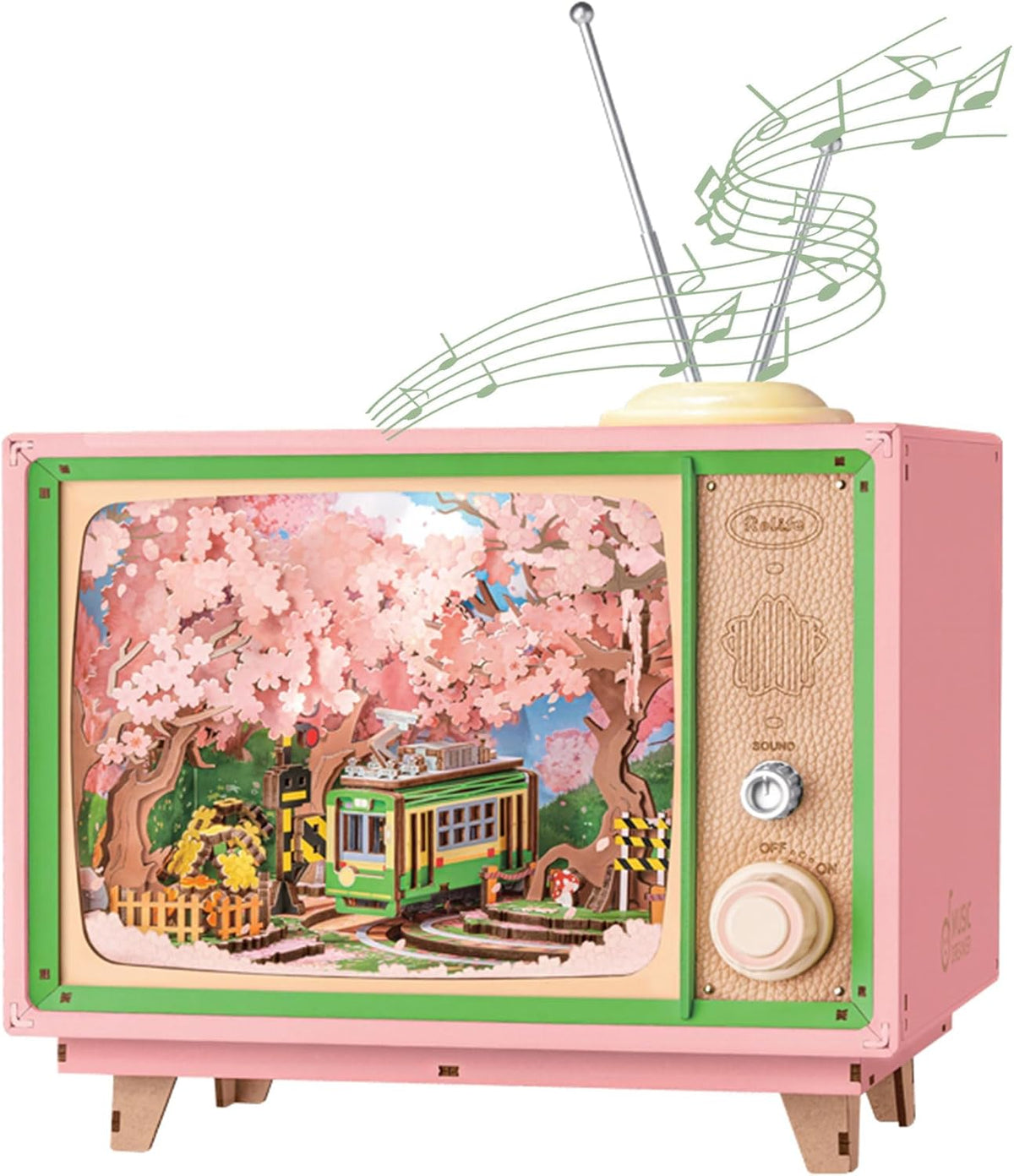 Rolife Book Nook Kit 16" 3D Wooden Puzzle Music Box Sakura Dreamy Tour