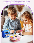 KOKODI Cámara de impresión instantánea para niños, cámaras para niños pequeños, regalos de cumpleaños de Navidad para niñas de 3 a 12 años, cámara de video digital imprimible instantánea para niños, juguetes para niñas de 5 a 7 años (rosa)