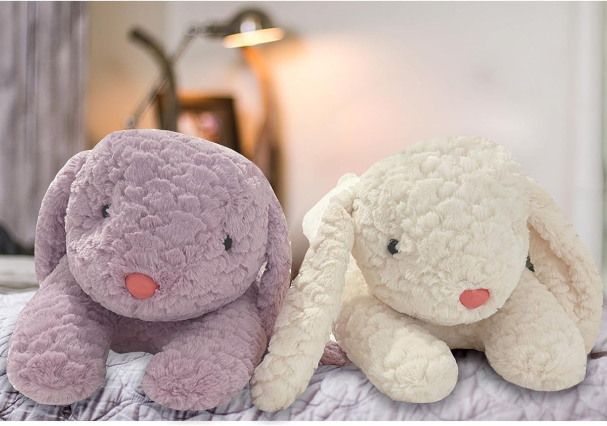 Almohada de felpa de conejo, animal de peluche de conejo, almohada de cuerpo largo de felpa de conejo, regalo para niños y adultos (blanco, 47 pulgadas)