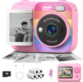 Cámara de impresión instantánea para niños con 5 rollos de papel de impresión, cámara HD 1080P, cámara portátil recargable para selfies, regalos de cumpleaños de Navidad, juguetes para niños y niñas