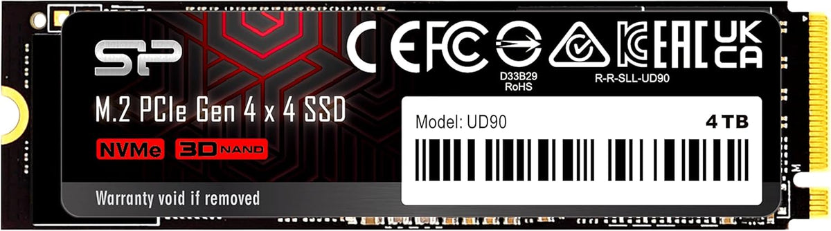 Silicon Power 4TB UD90 NVMe 4.0 Gen4 PCIe M.2 SSD R\/W hasta 5000\/...